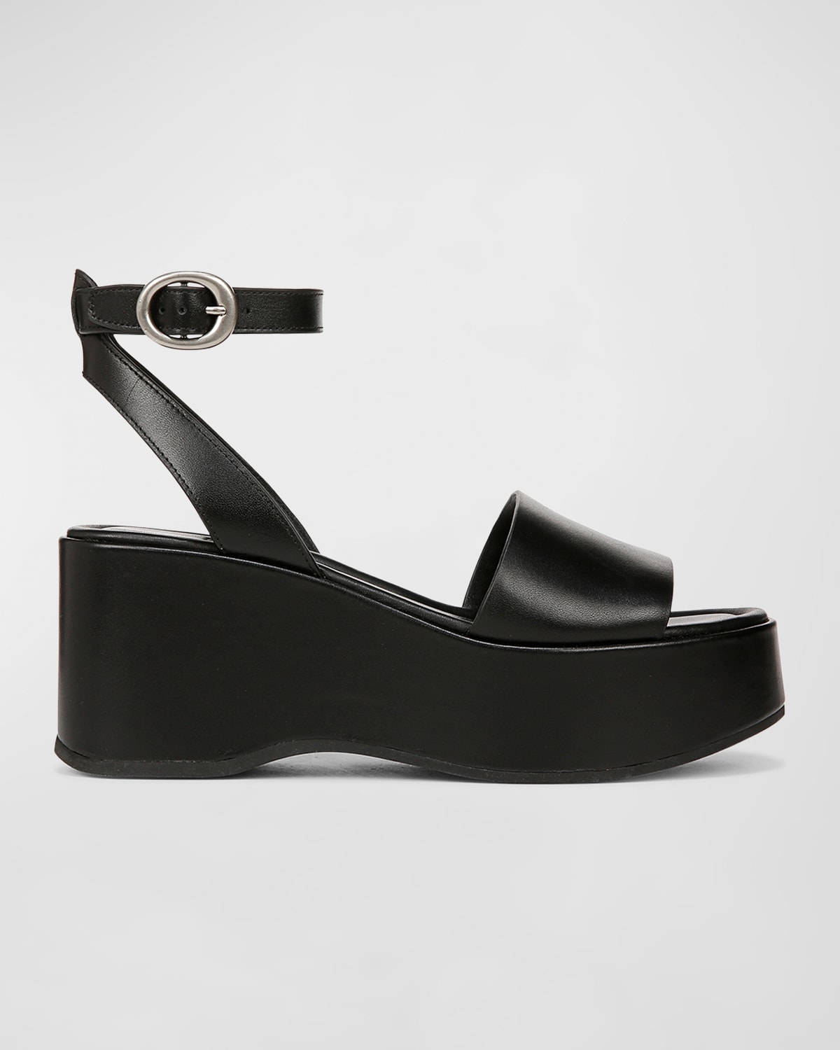 Vince Women's Phillipa Leather Platform Ankle Strap Sandals In Black Leather