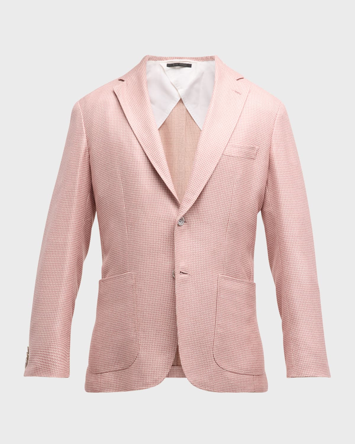 Shop Brioni Men's Silk-wool Houndstooth Sport Coat In Rose