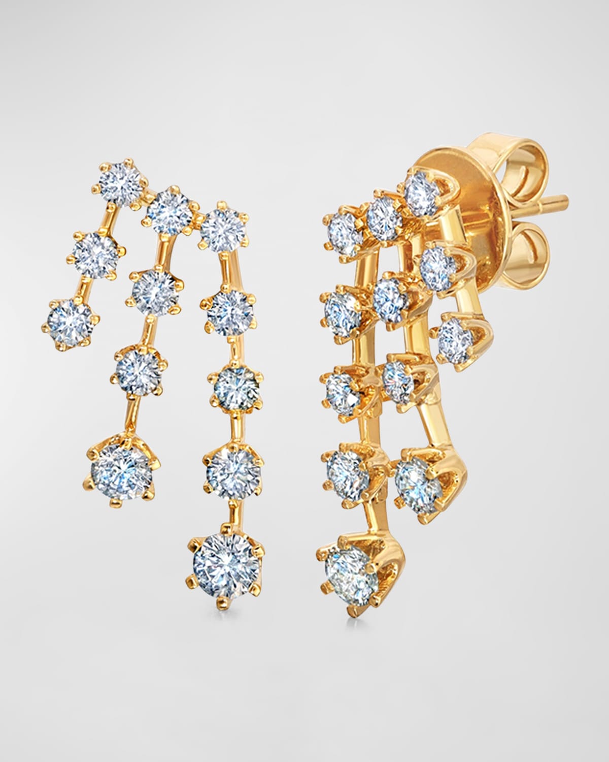 Graziela Gems Floating Diamond Fall Earrings In Yellow Gold