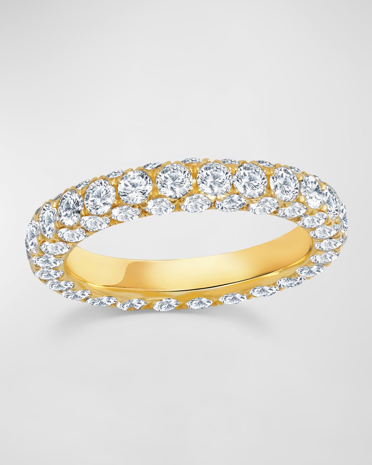 GRAZIELA GEMS DIAMOND 3-SIDED BAND RING IN 18K GOLD