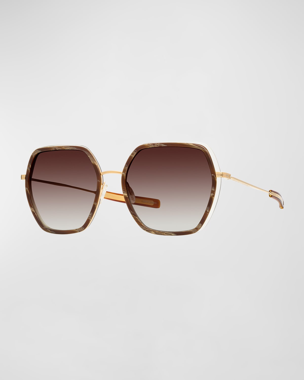 Pickford Brown Zyl & Metal Round Sunglasses