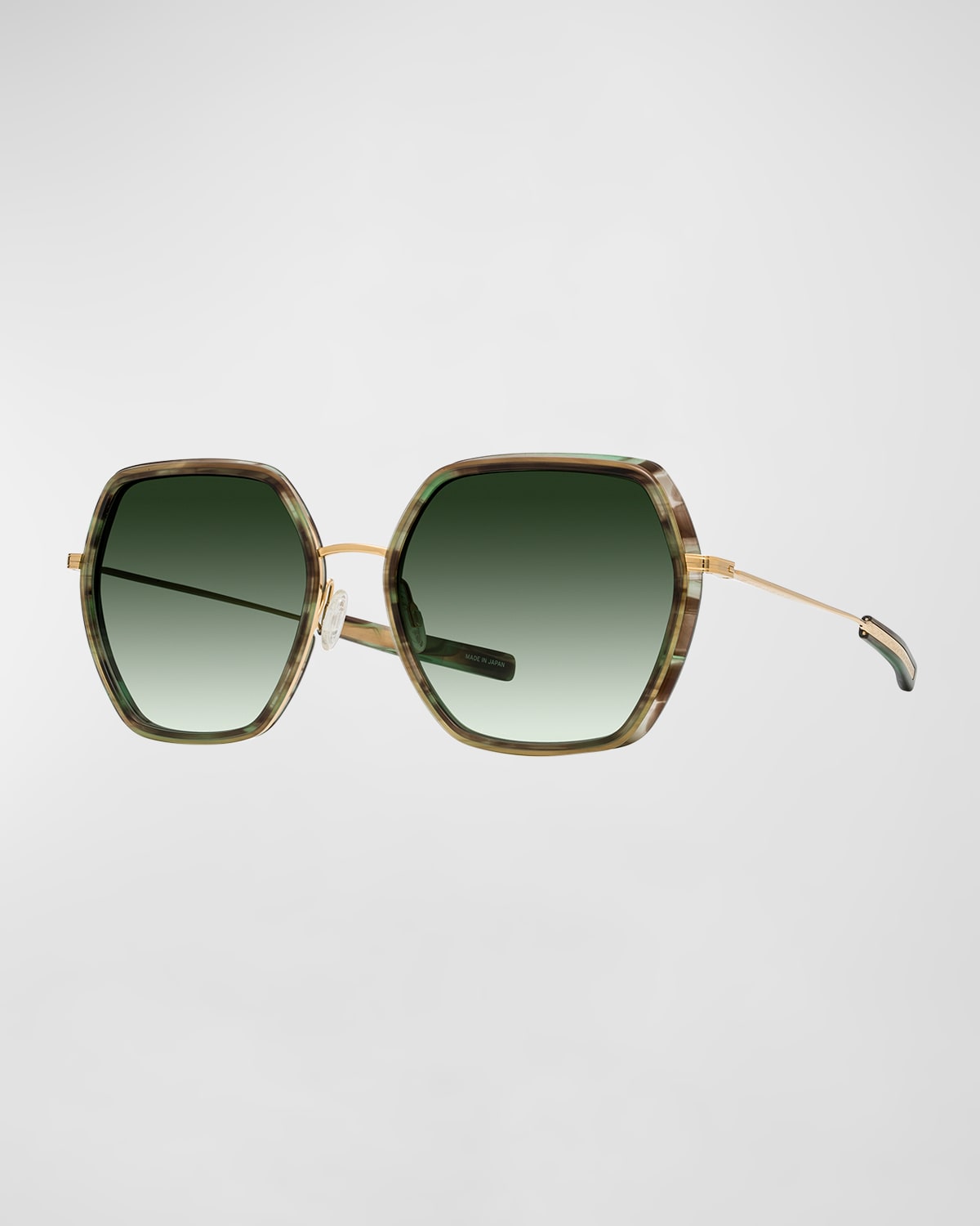 Barton Perreira Pickford Green Zyl & Metal Round Sunglasses