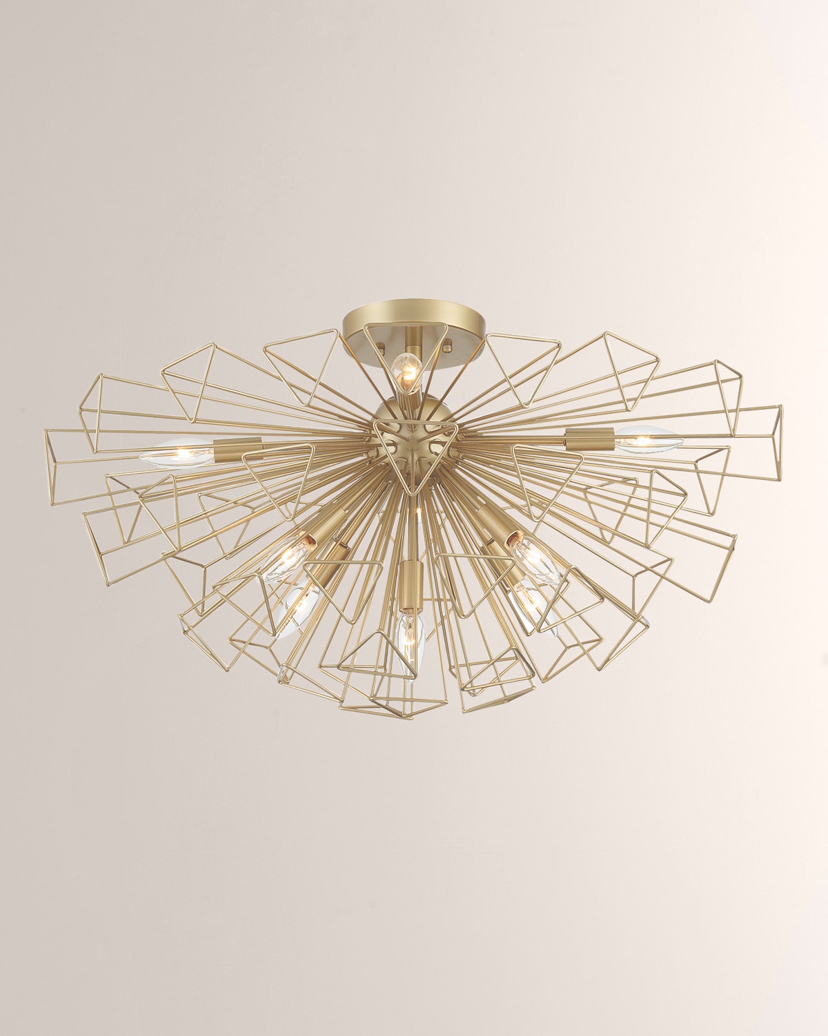 Shop Eurofase Dendelio 22" Pendant/semi-flush Mount In Gold