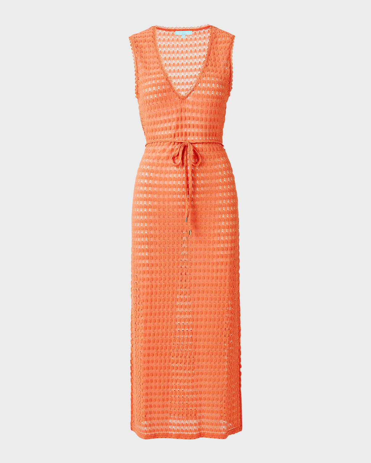 Shop Melissa Odabash Annabel Crochet Knit Midi Dress In Orange