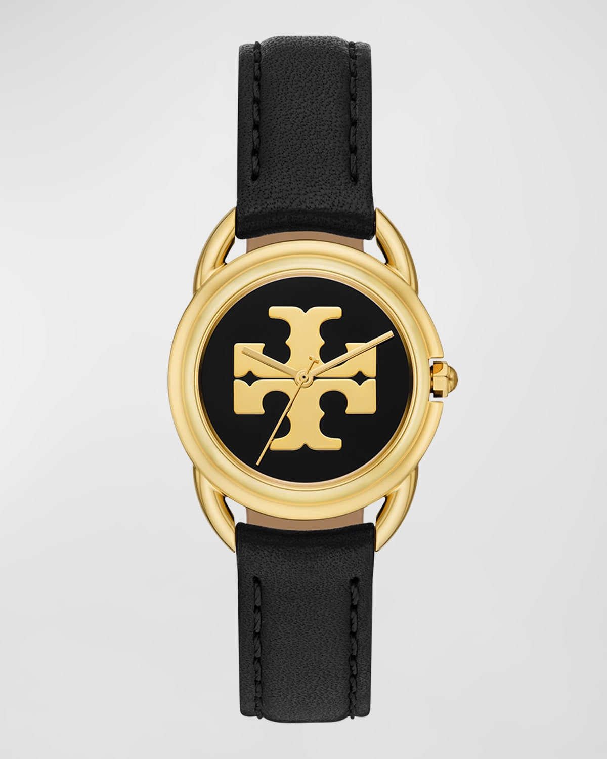Tory Burch The Miller Three Hand Gold Tone Stainless Steel Watch, Black