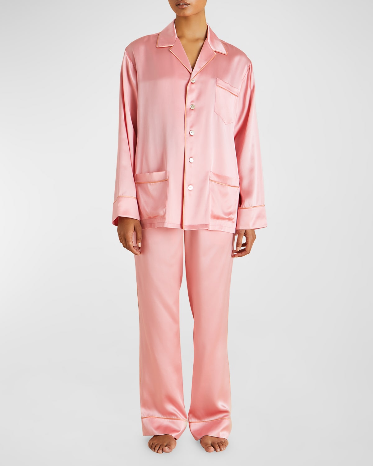 Yves Straight-Leg Silk Pajama Set