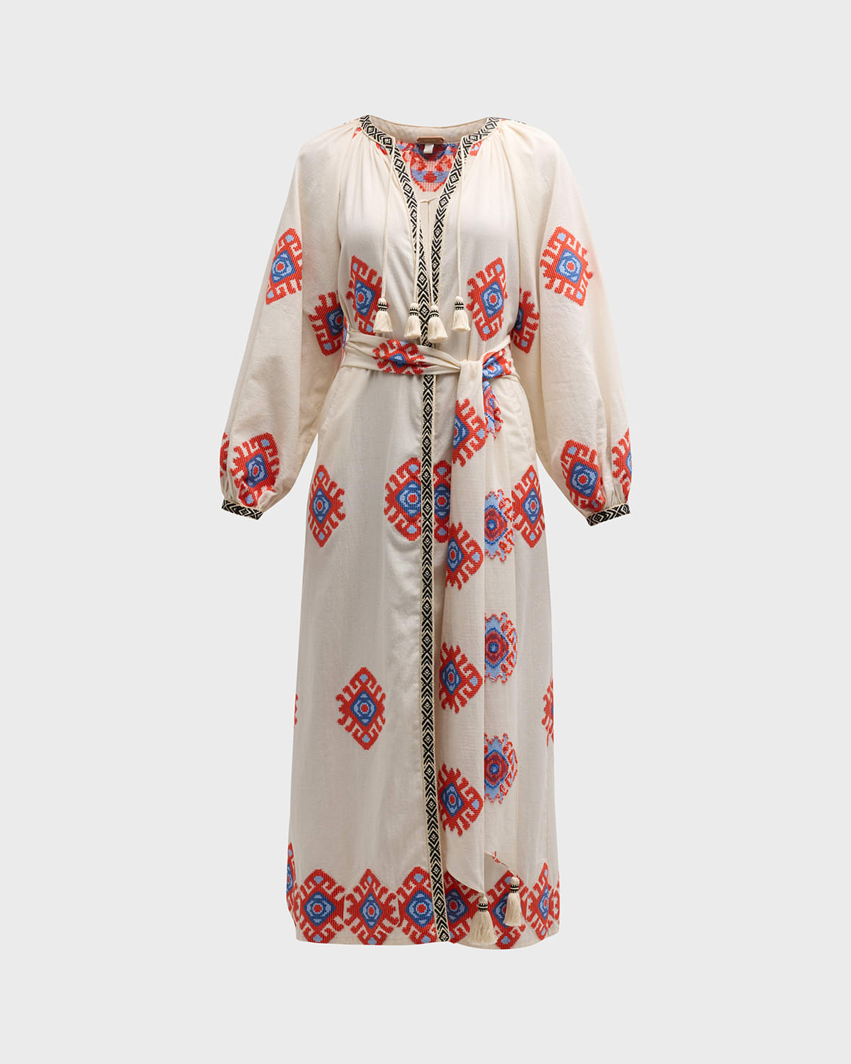 Johanna Ortiz Create Memories Tunic Dress In Ecru Red