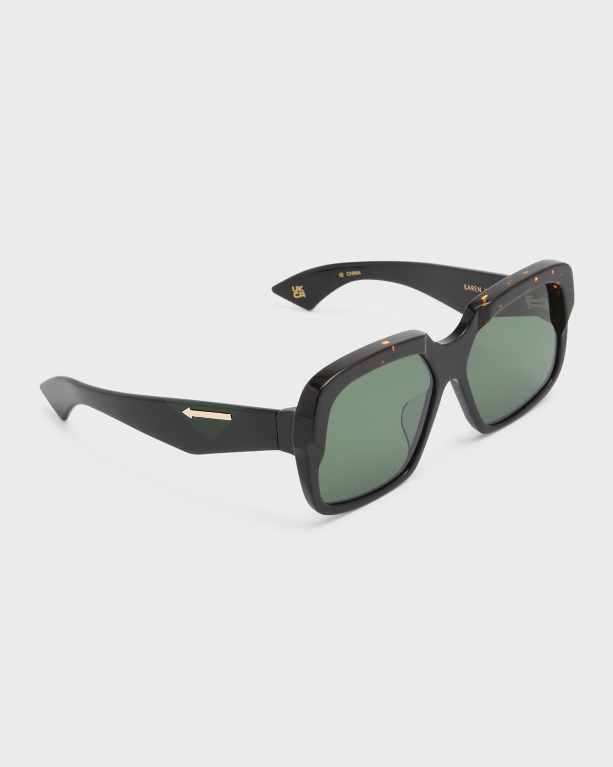 Logo Acetate Square Sunglasses