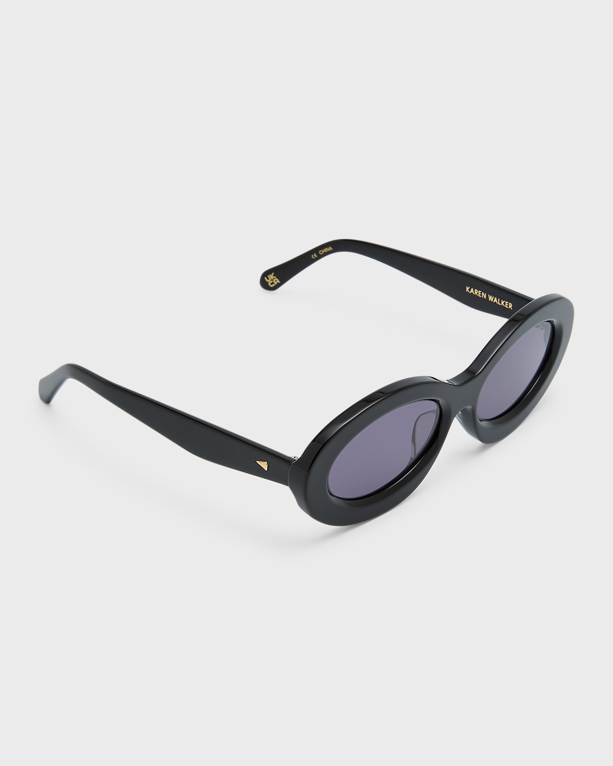 Beveled Acetate Oval Sunglasses