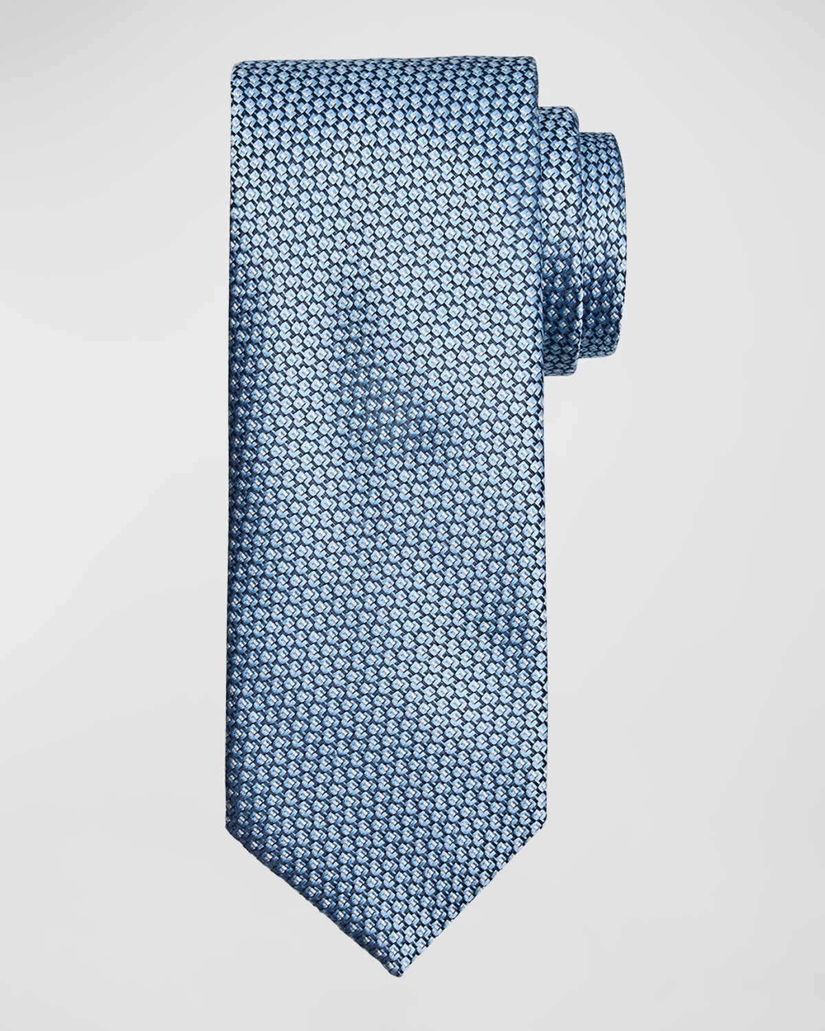 Brioni Men's Silk Geometric Jacquard Tie In Bluettena