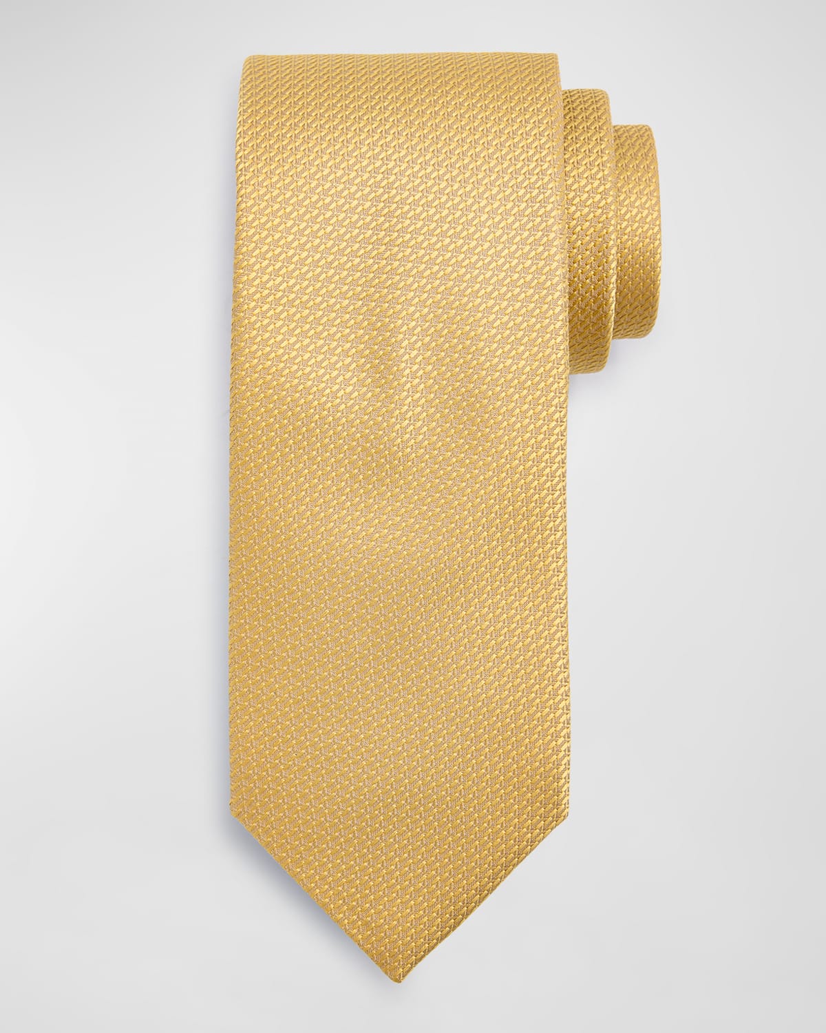 Shop Brioni Men's Textured Silk Tie In Yellow