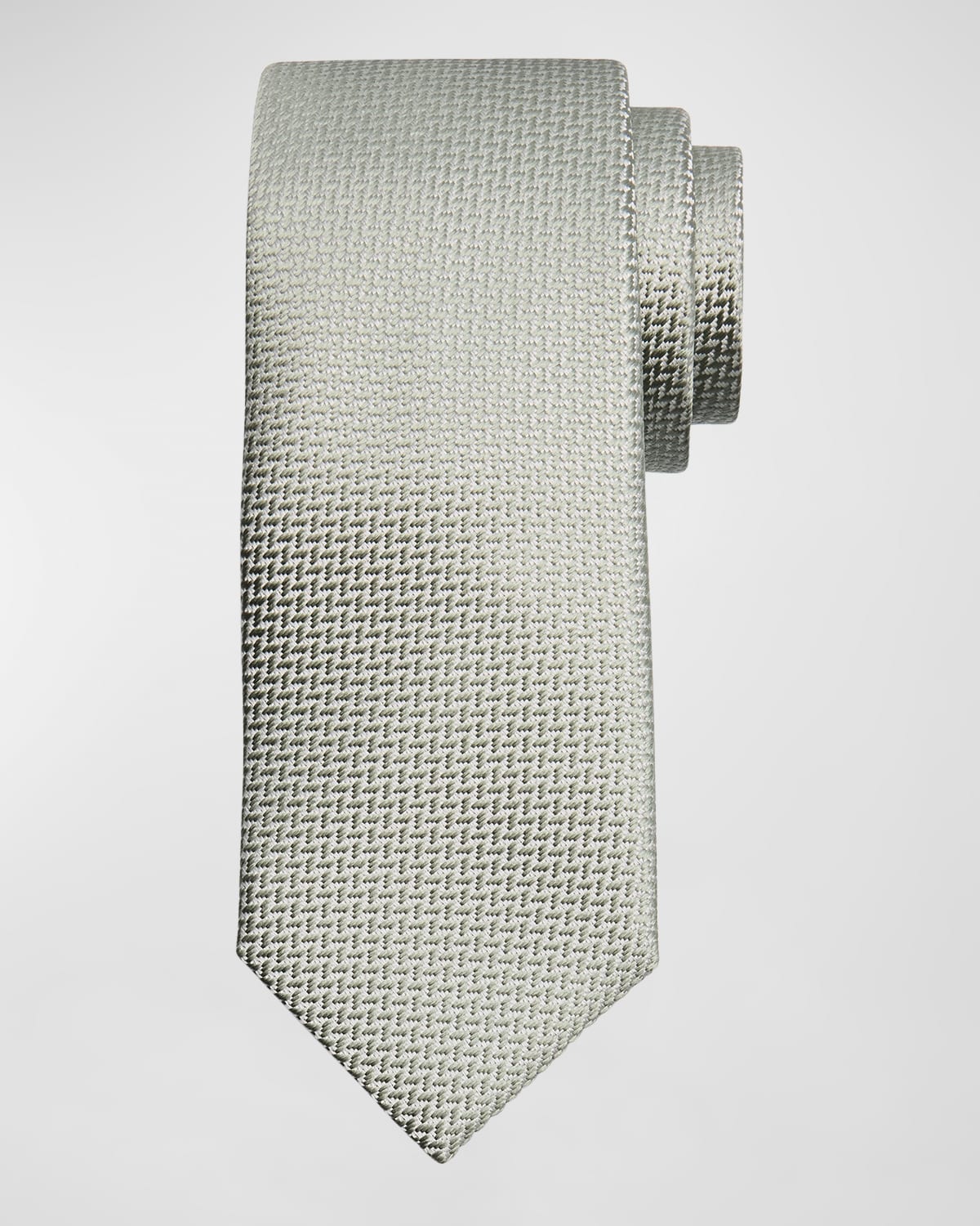 Shop Brioni Men's Silk Tonal Chevron Tie In Aqua