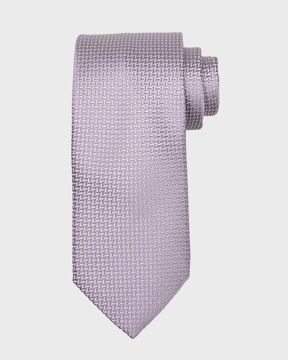Shop Brioni Men's Silk Tonal Chevron Tie In Lilacwhit