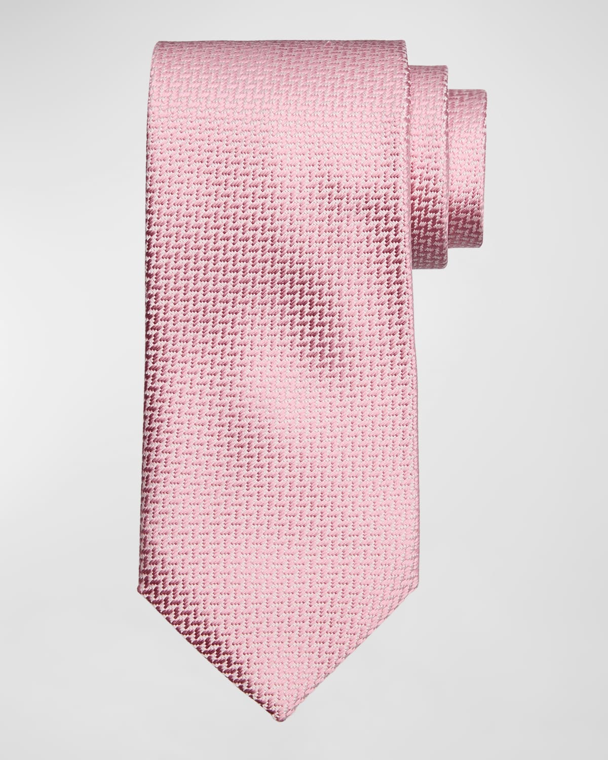Shop Brioni Men's Silk Tonal Chevron Tie In Rose