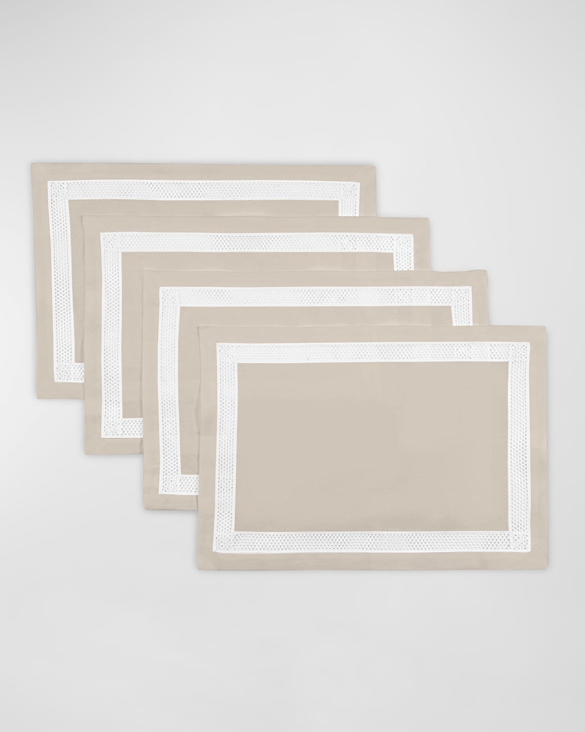 Shop Home Treasures Riley Placemats, Set Of 6 In Light Natural/white
