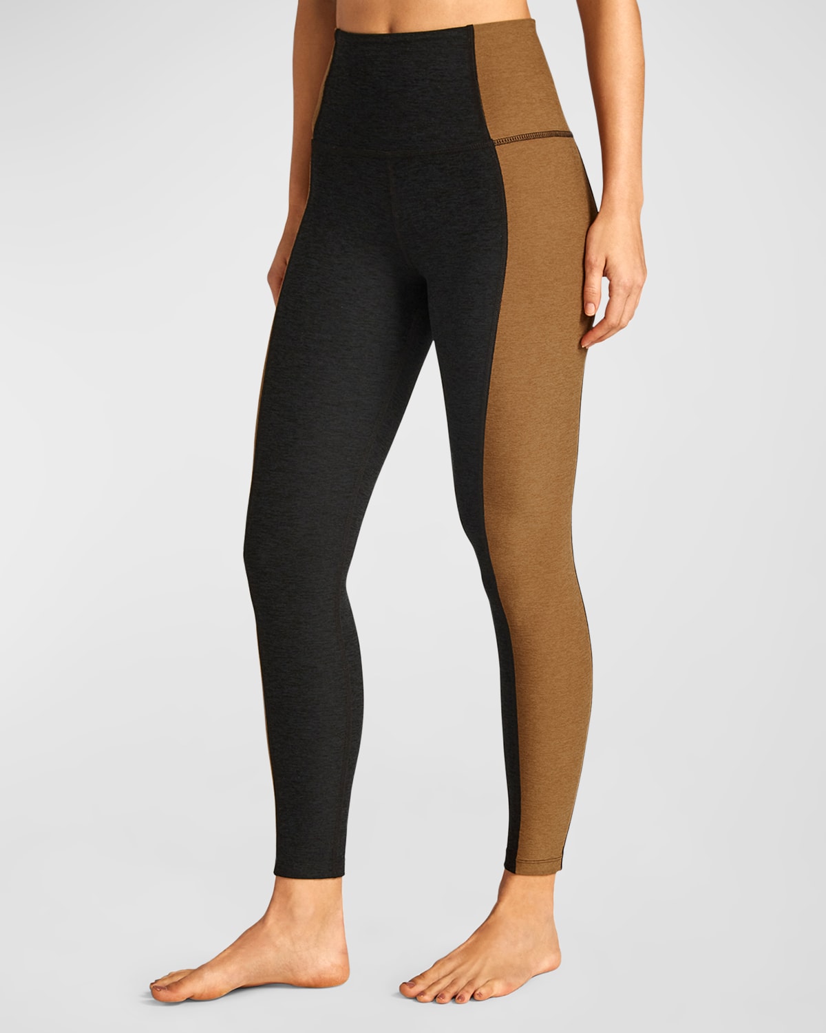 Shop Beyond Yoga Spacedye Vitality Colorblock Leggings In Darkest Nightcarm