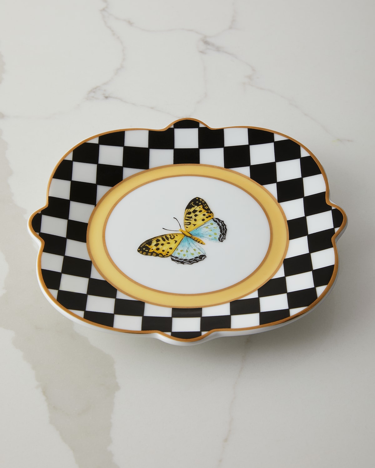 Mackenzie-childs Butterfly Toile Bread And Butter Plate
