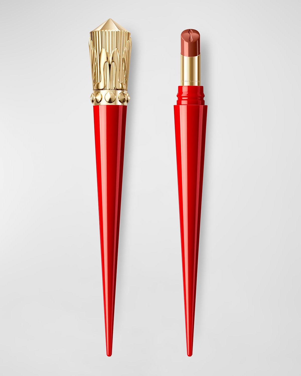 Shop Christian Louboutin Rouge Stiletto Glossy Shine Lipstick In Bare Rococotte 