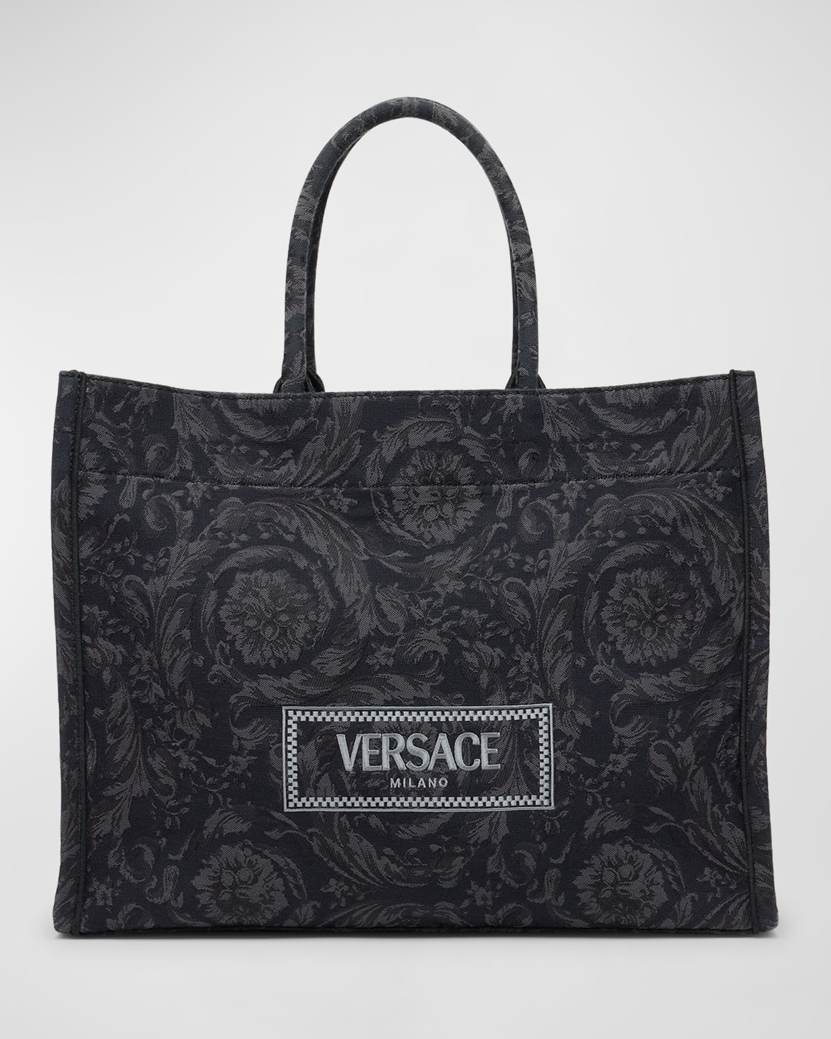 XL Jacquard Embroidered Canvas Tote Bag
