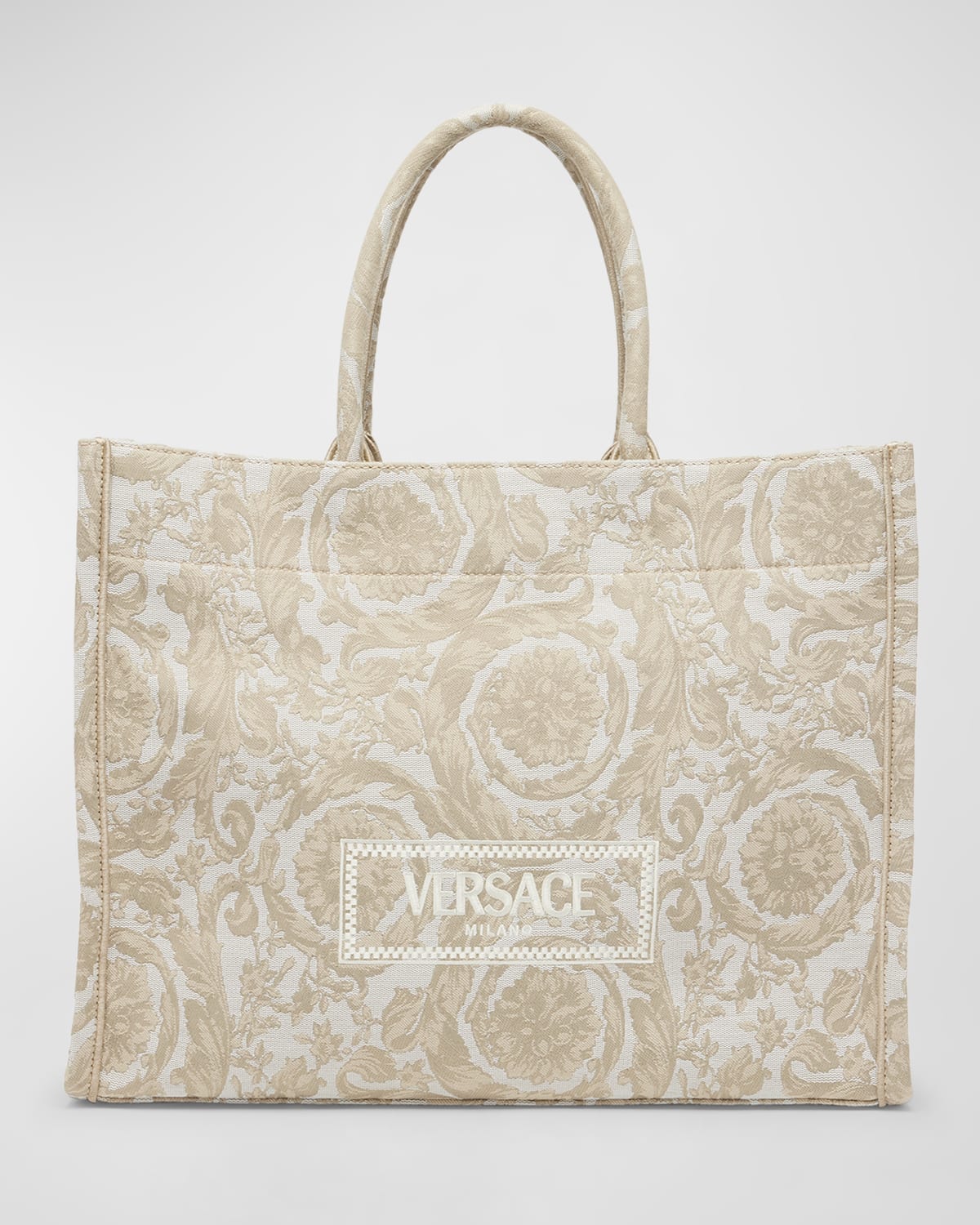 XL Jacquard Embroidered Canvas Tote Bag