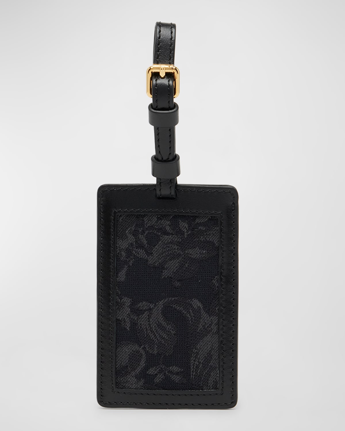 Shop Versace Jacquard Embroidered Luggage Tag In Black Black  Gold
