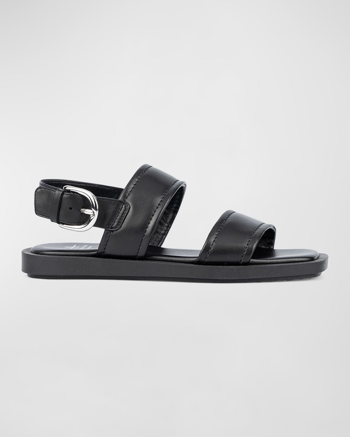 Shop Aquatalia Joni Leather Sporty Slingback Sandals In Black