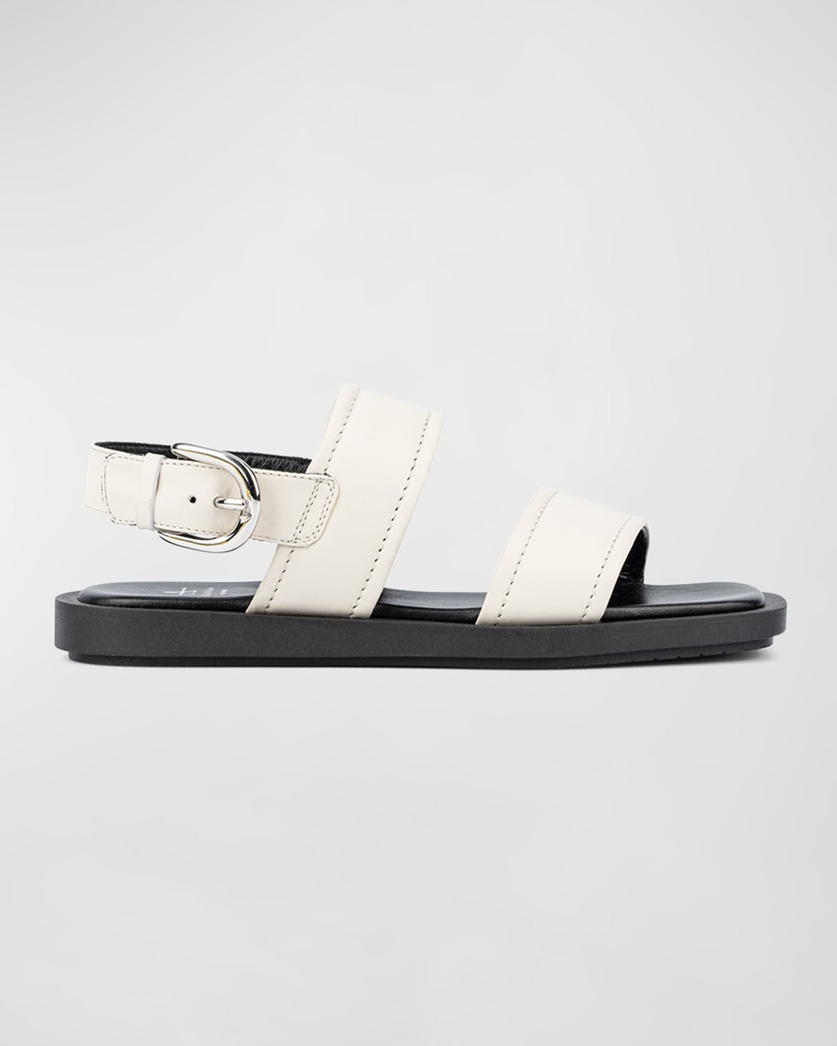 Aquatalia Joni Leather Sporty Slingback Sandals In Eggshell