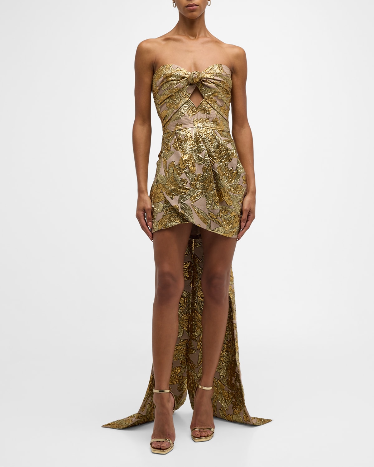 Shop Johanna Ortiz Pradera Encantada Mini Dress In Gold