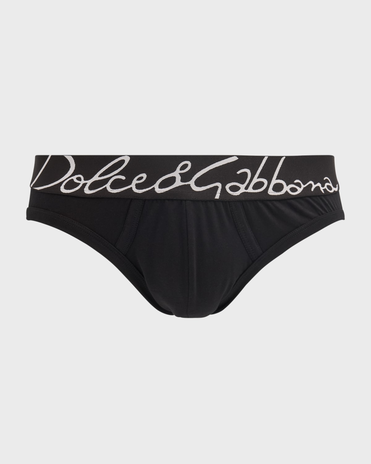 Dolce & Gabbana Men's Cotton Logo Briefs In Black