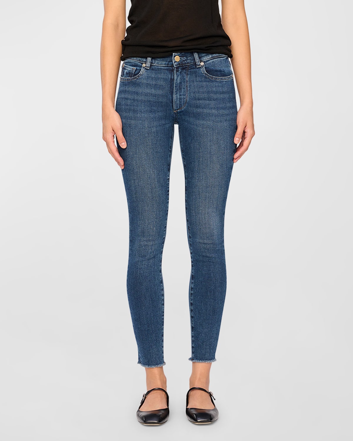 Shop Dl1961 Florence Skinny Mid-rise Instasculpt Ankle Jeans In Lt Seacliff