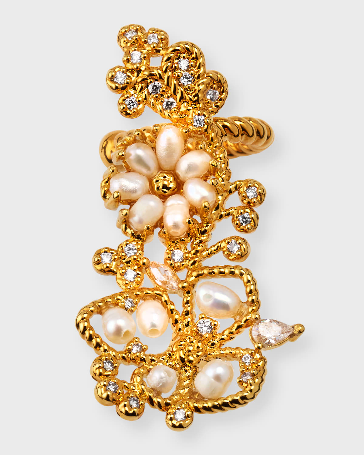 Zimmermann Bloom Earring Crawler, Single (left) In Goldpearl