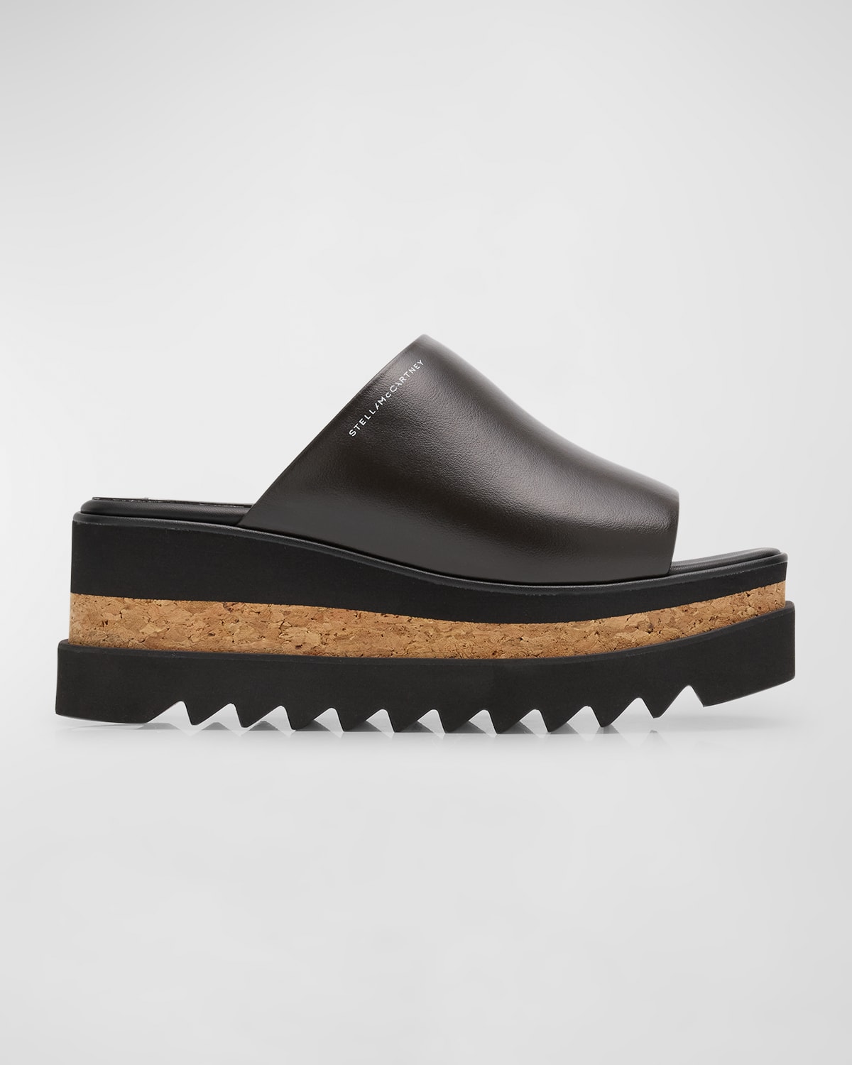 Shop Stella Mccartney Sneak-elyse Alter Sporty Mat Platform Sandals In 2040 Ebony