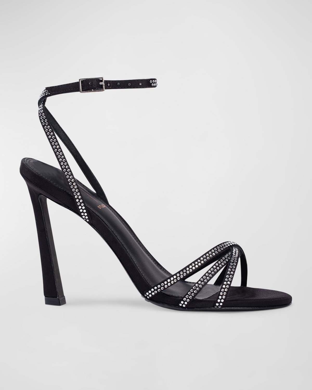 Serafina Crystal Satin Ankle-Strap Sandals