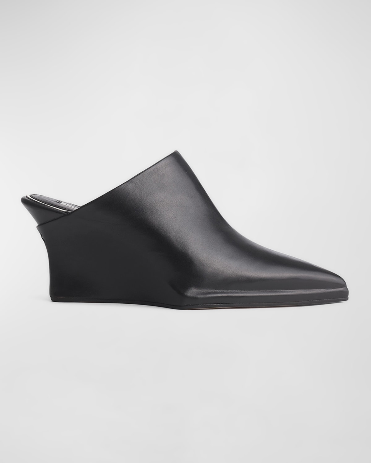 Rag & Bone Eclipse Leather Wedge Mules In Blk