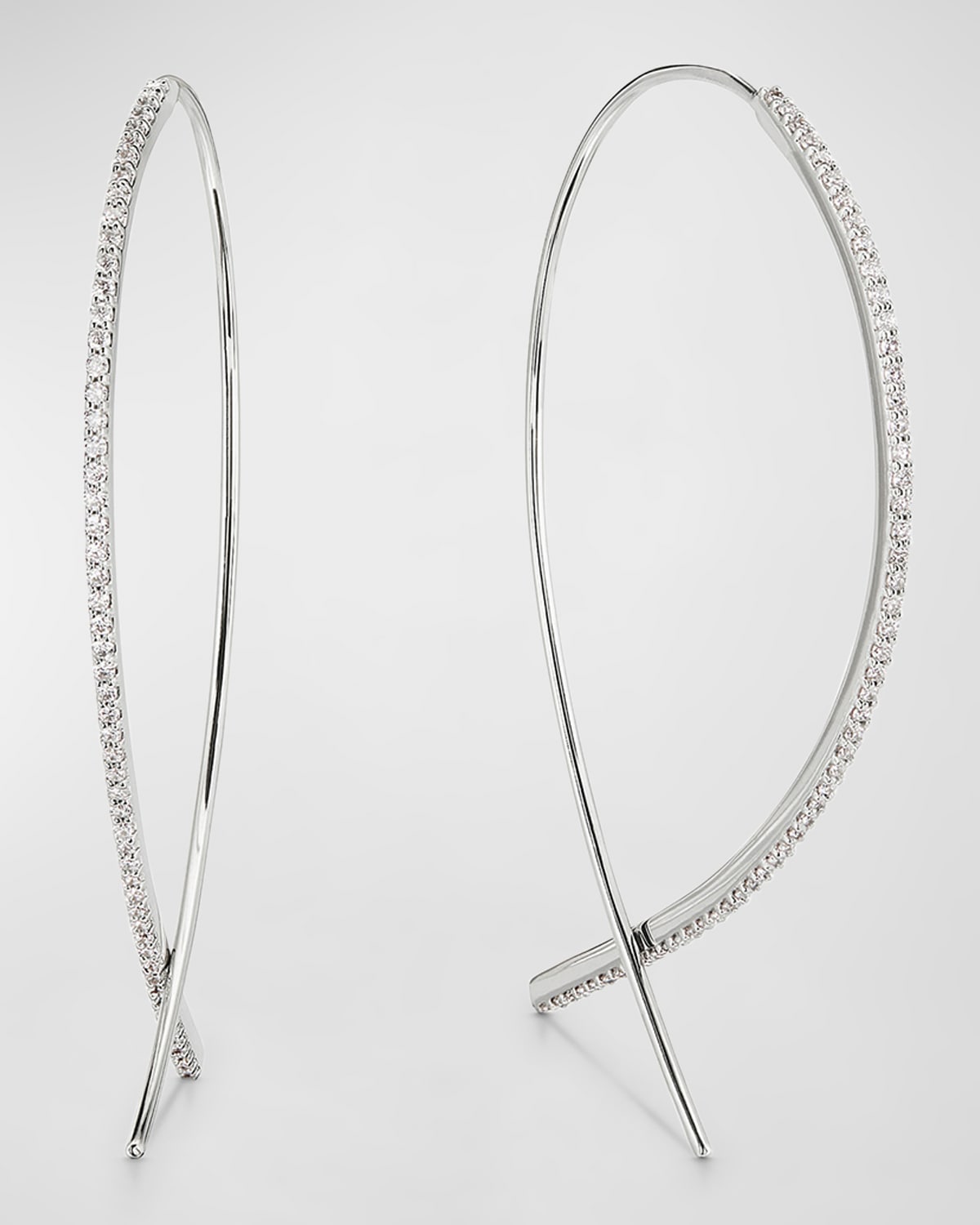 Lana Flawless Diamond Upside-down Hoop Earrings In White