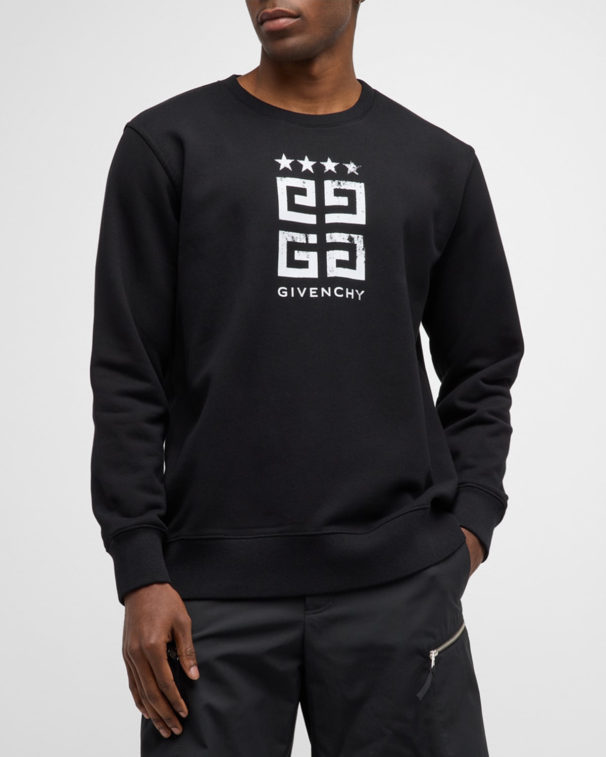 Shop Givenchy Men's 4g Slim-fit Sweatshirt In Black