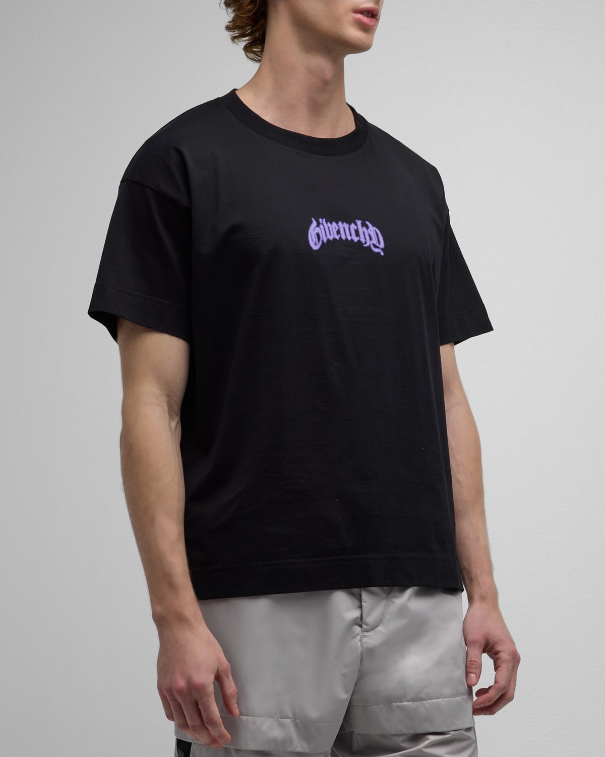 Givenchy Boxy Fit T-shirt In Cotton With Reflective Artwork In Black