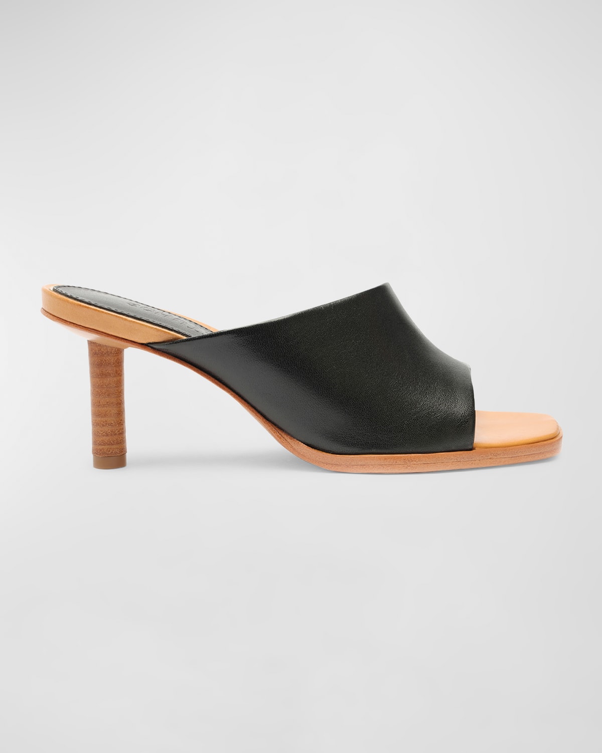 Schutz Zelda Leather Stiletto Mule Sandals In Black