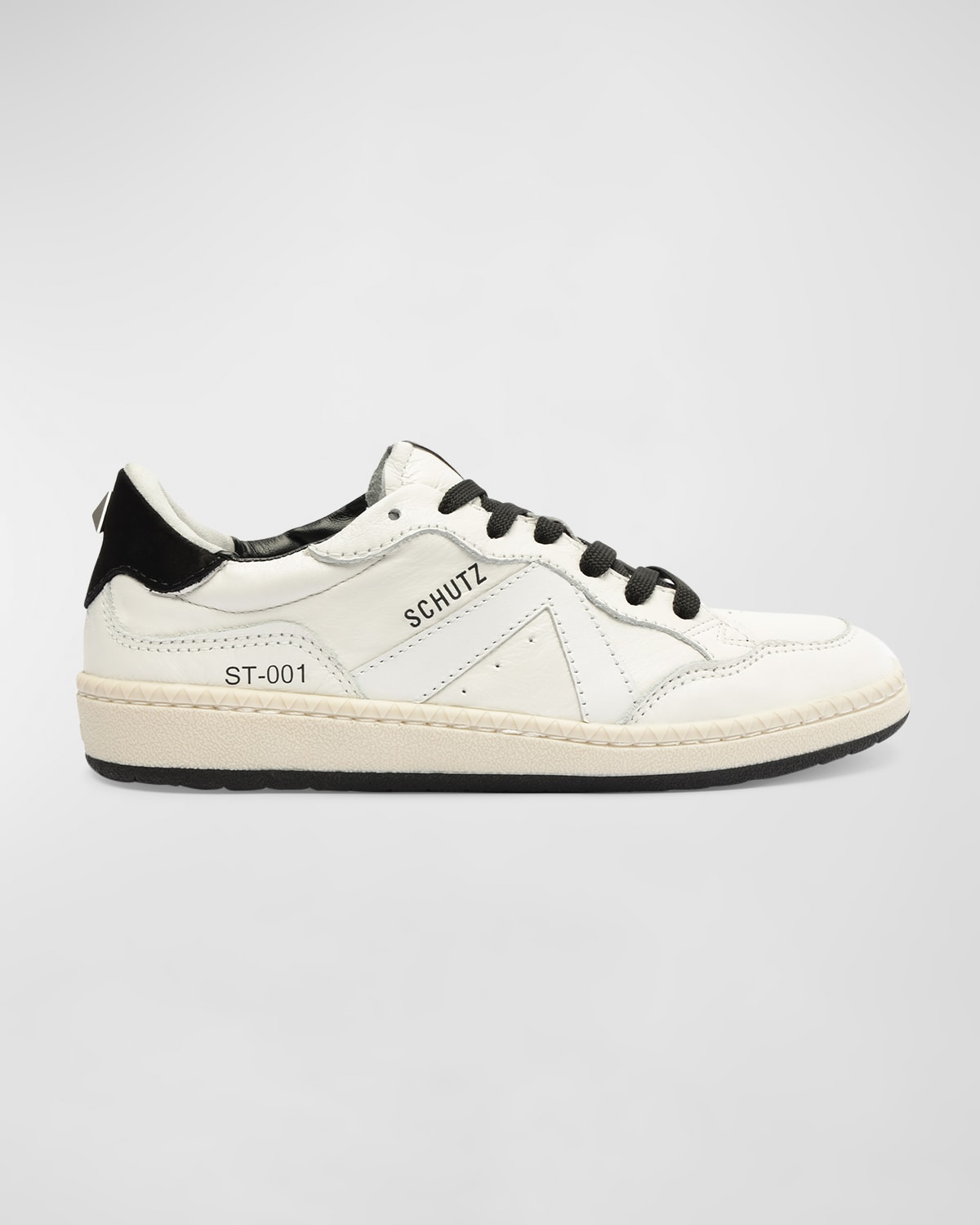 Schutz Mixed Leather Low-top Sneakers In Multicolor