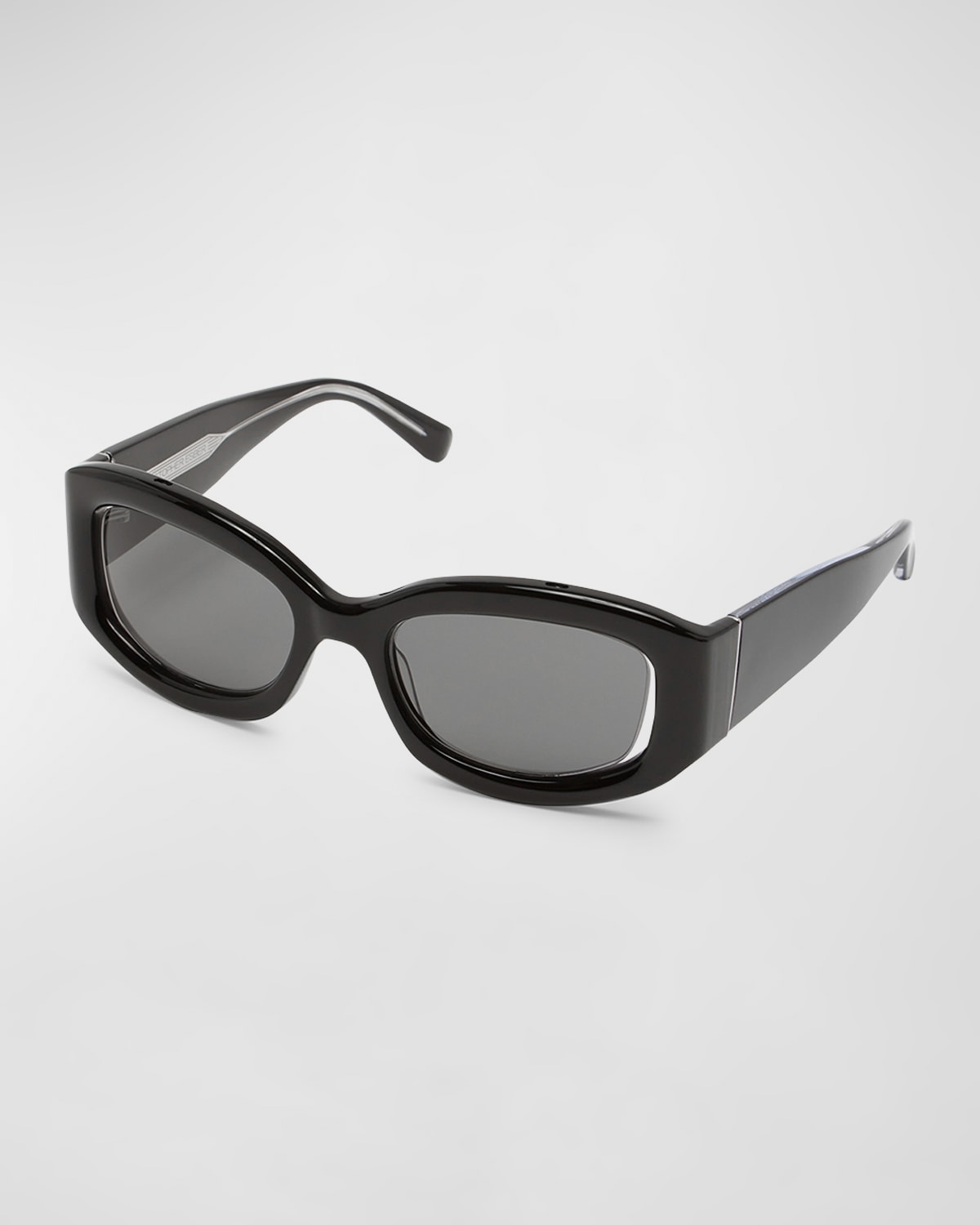 Christopher Esber Davies Cut-out Acetate Rectangle Sunglasses In Beluga