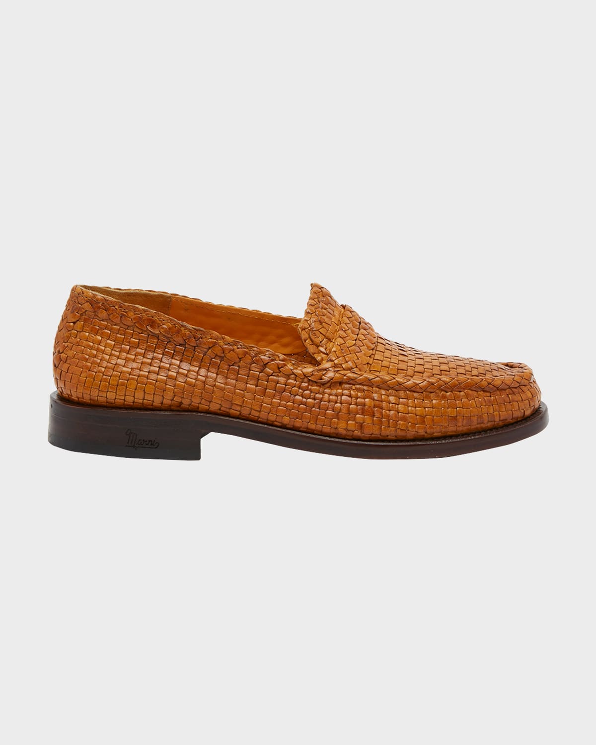 Woven Leather Penny Loafers