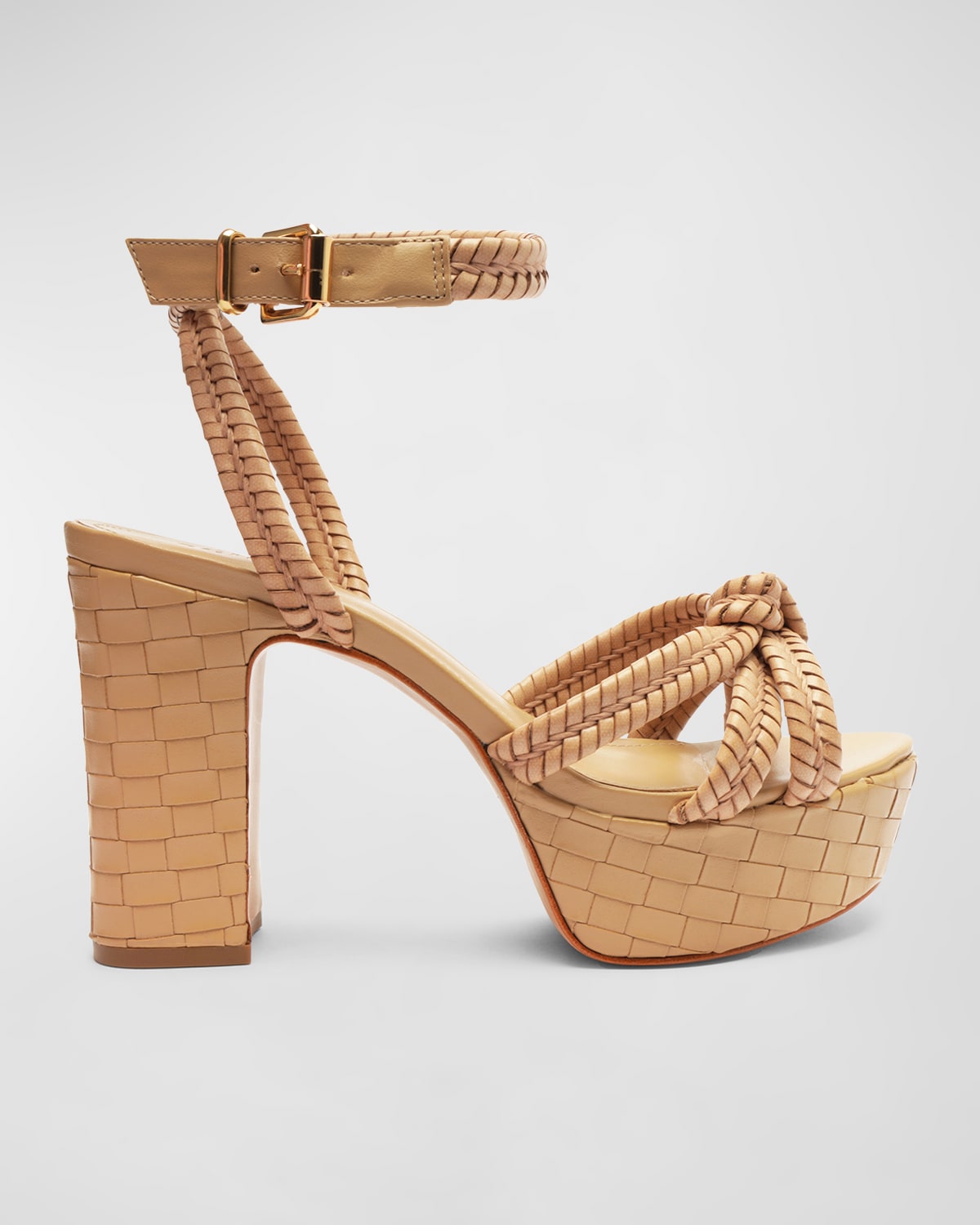 Kathleen Woven Ankle-Strap Platform Sandals