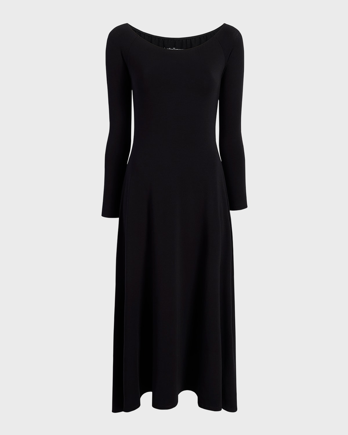 Off-The-Shoulder Long-Sleeve Leotard Midi Dress