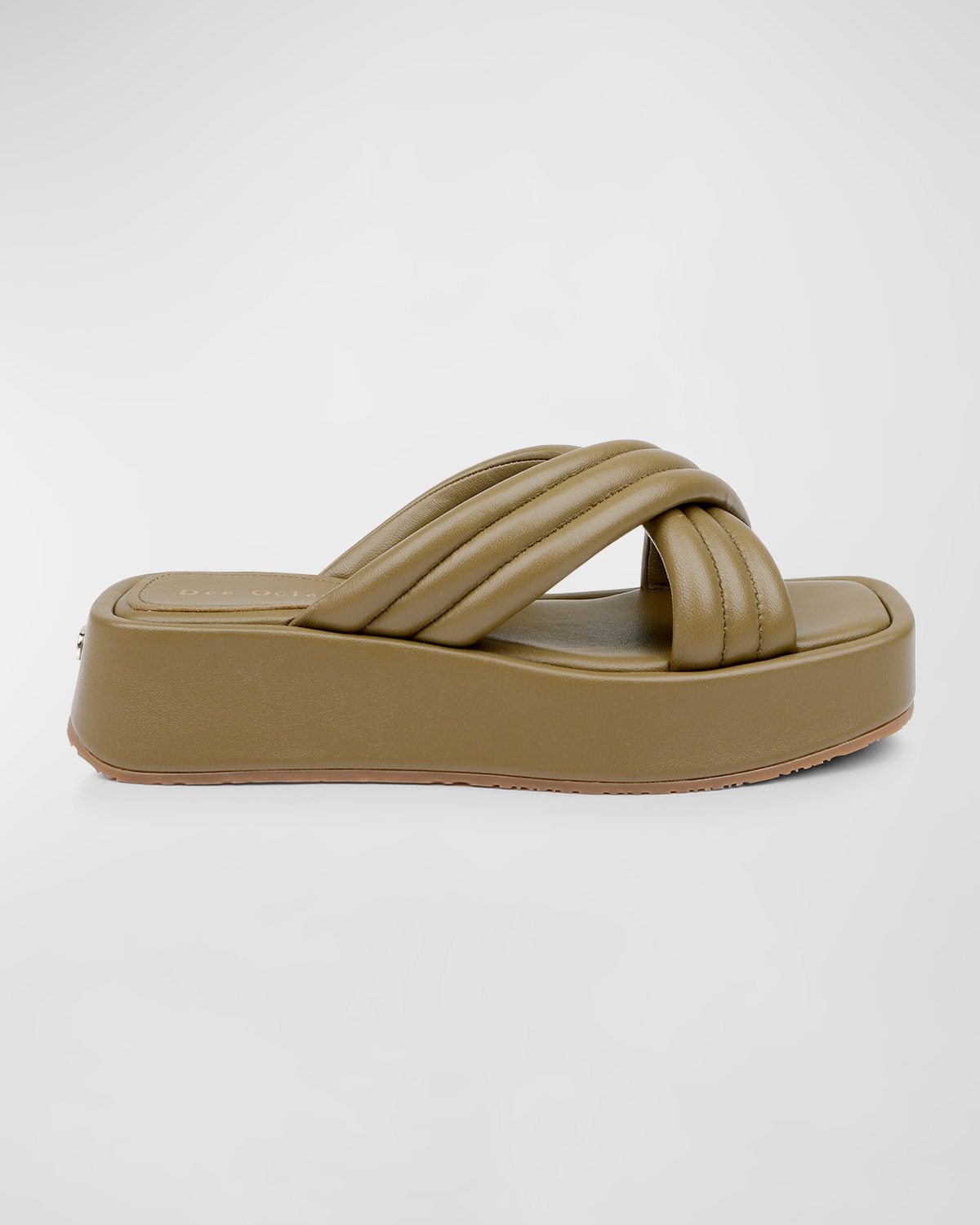 DEE OCLEPPO SICILY CRISSCROSS LEATHER FLATFORM SANDALS