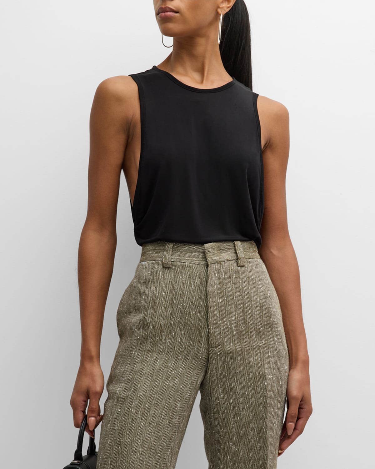 Brandon Maxwell Relaxed Fit Tank Top In Black