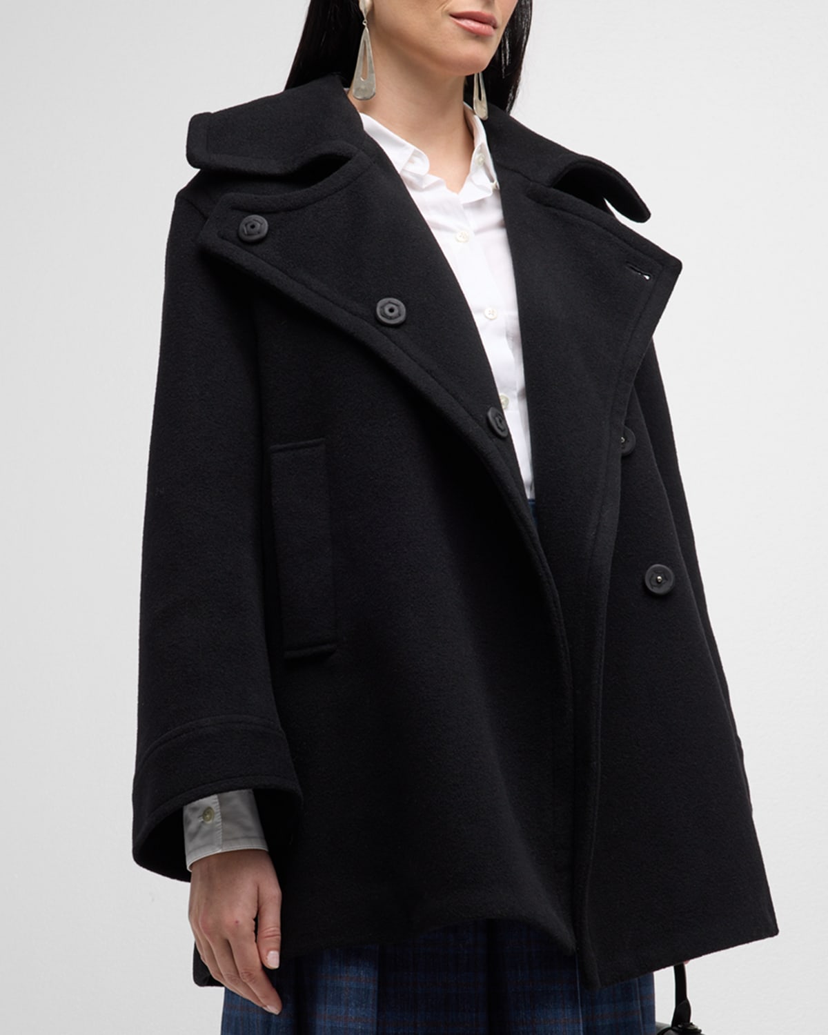 We-ar4 The Jackie Wool-cashmere Peacoat In Black