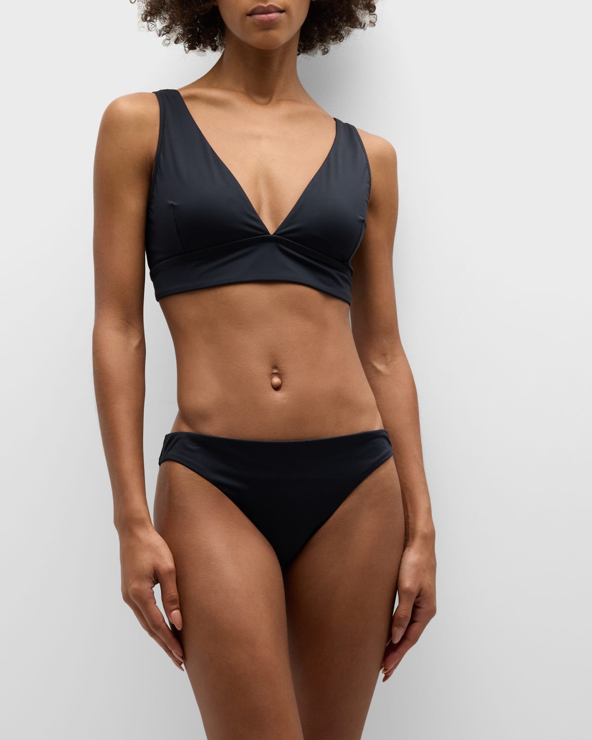 Shop Tommy Bahama Palm Modern V-neck Bikini Top In Black