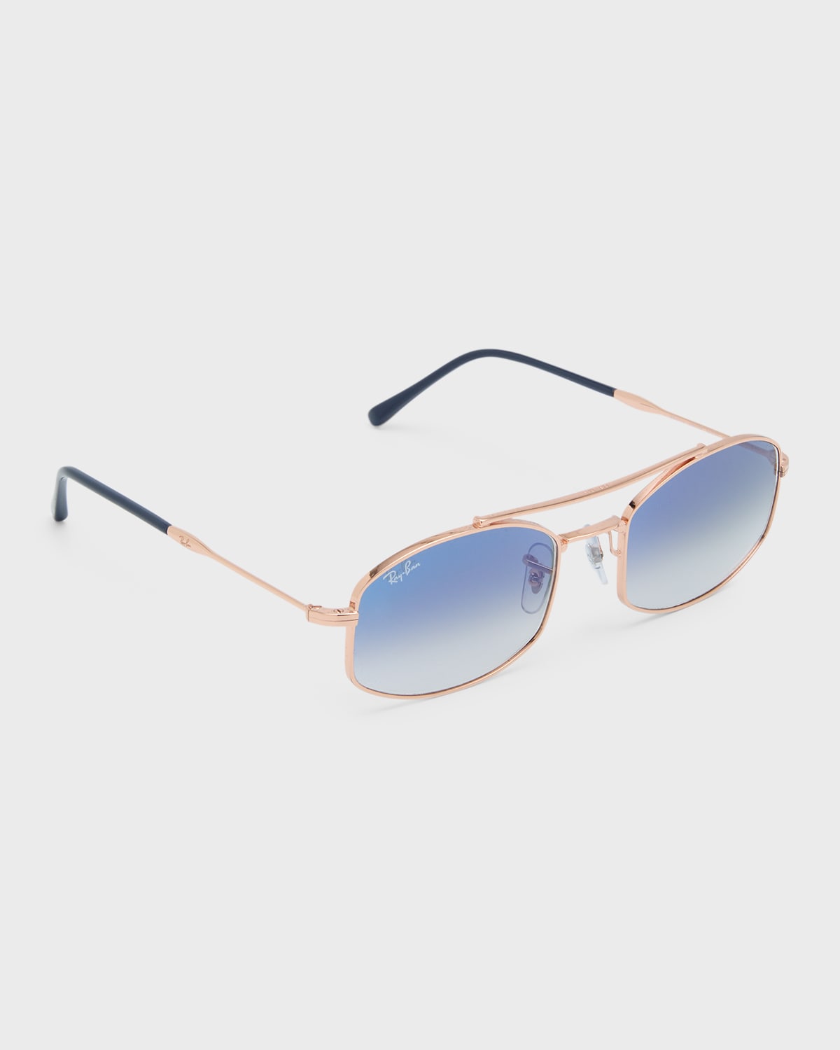 Ray Ban Gradient Metal Aviator Sunglasses In Rose Gold