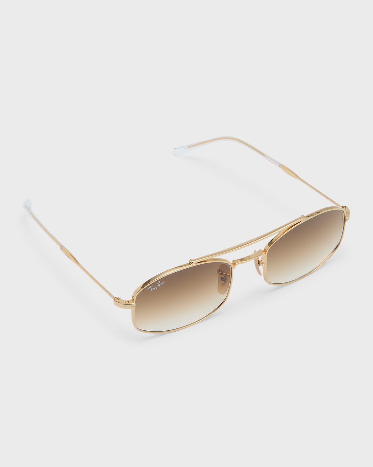 Ray Ban Gradient Metal Aviator Sunglasses In Gold Flash