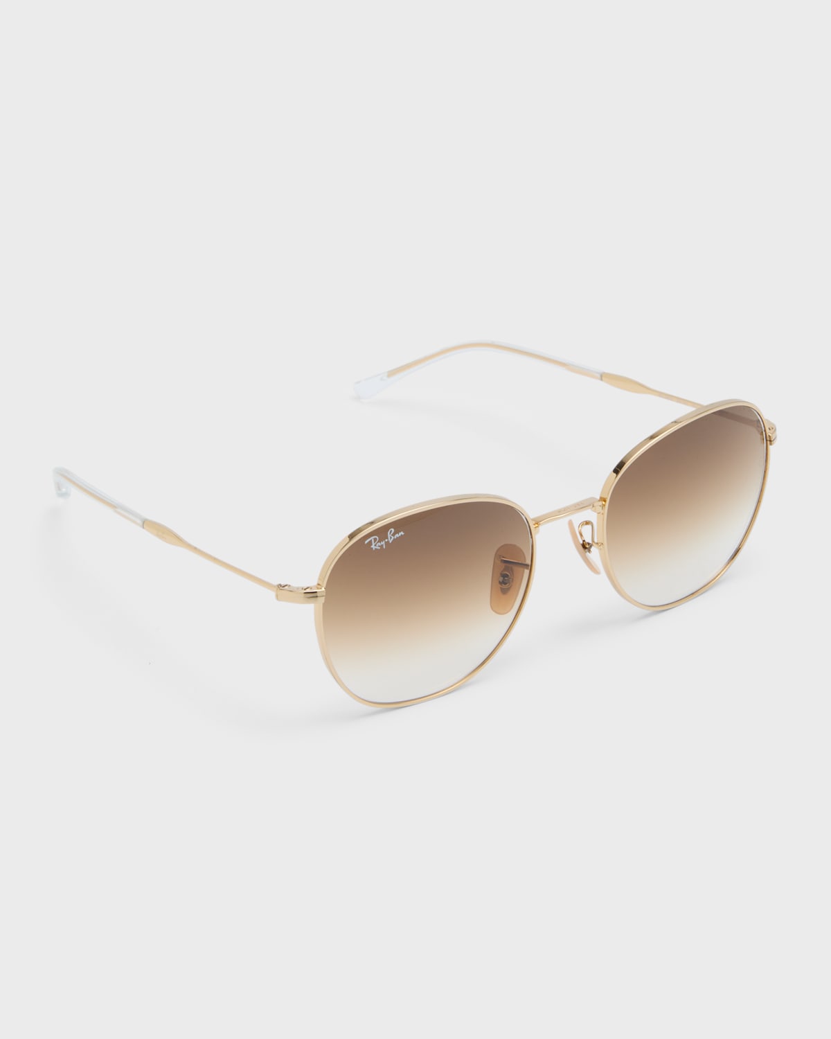 Shop Ray Ban Gradient Metal Round Sunglasses, 55mm In Gold Flash